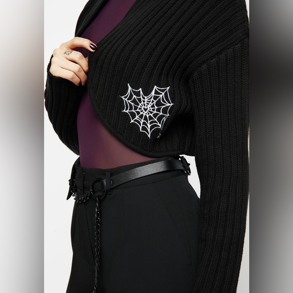 Disturbia Catch Feelings Embroidered Knit Bolero Size S - Picture 2 of 12